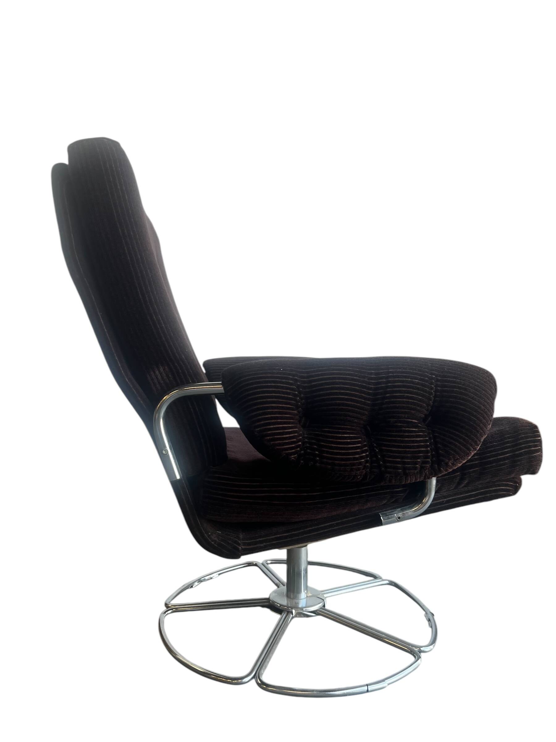 Fauteuil marron/monoplace/chaise longue vintage
