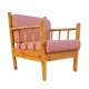 Armchair in pine and vichy fabric