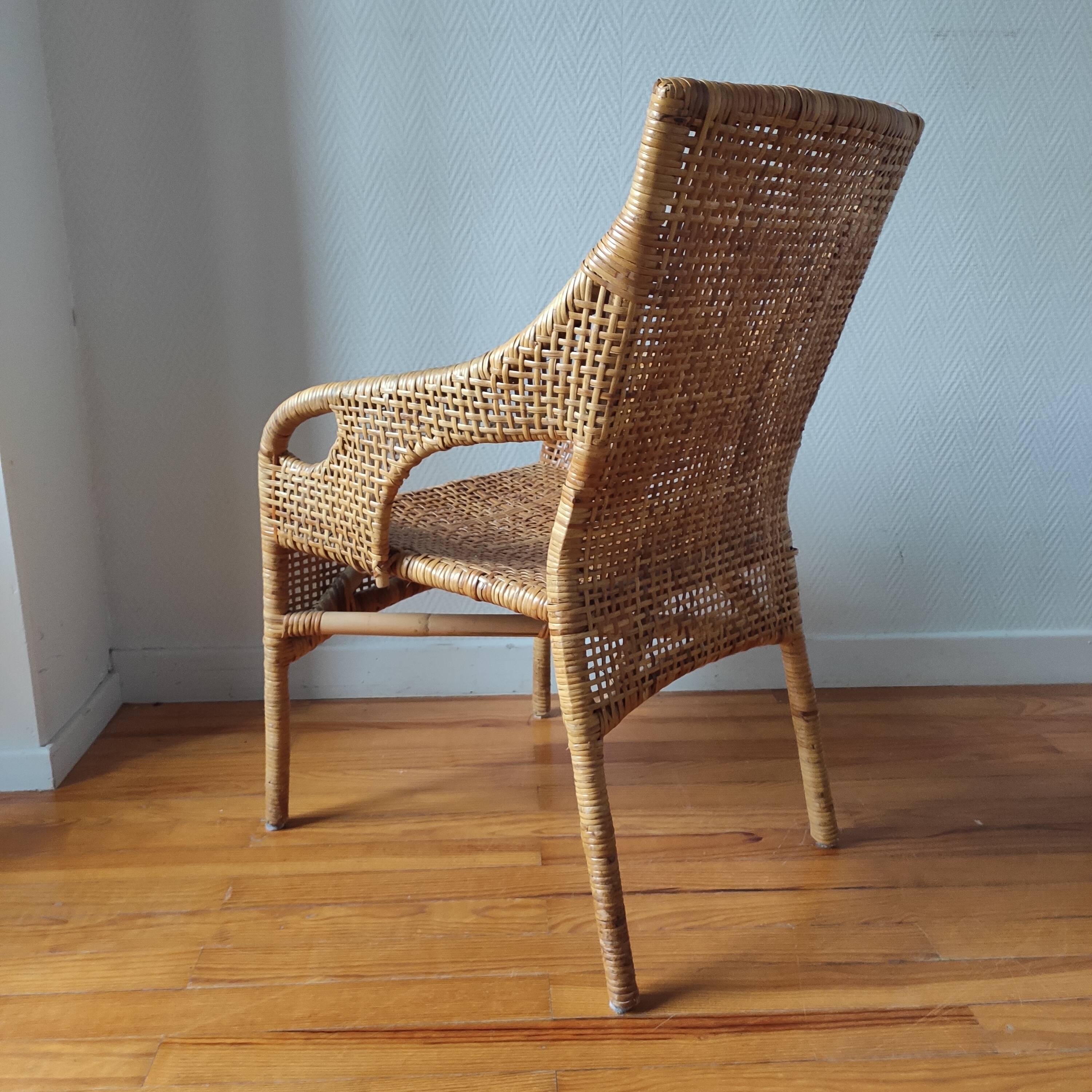 Fauteuil vintage en rotin de Maria Vinka pour Ikéa