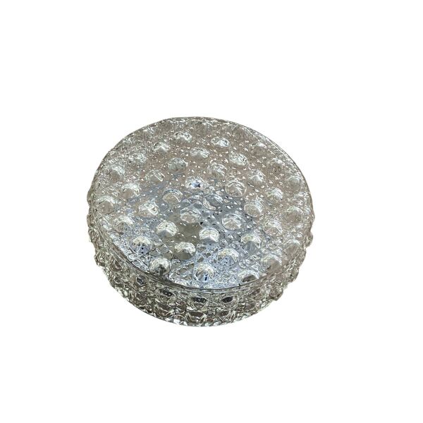 Applique murale plafonnier verre transparent luminaire ancien vintage 1970