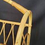 Vintage rattan magazine rack