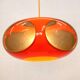 Massive Belgium Space Age UFO Lamp, Orange Mid-Century Modern Lighting