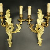 Paire d'appliques, style Louis XV, Lucien Gau, Paris