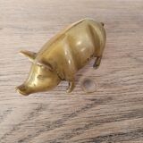 Ancien cochon en laiton / cuivre, des années 1950.