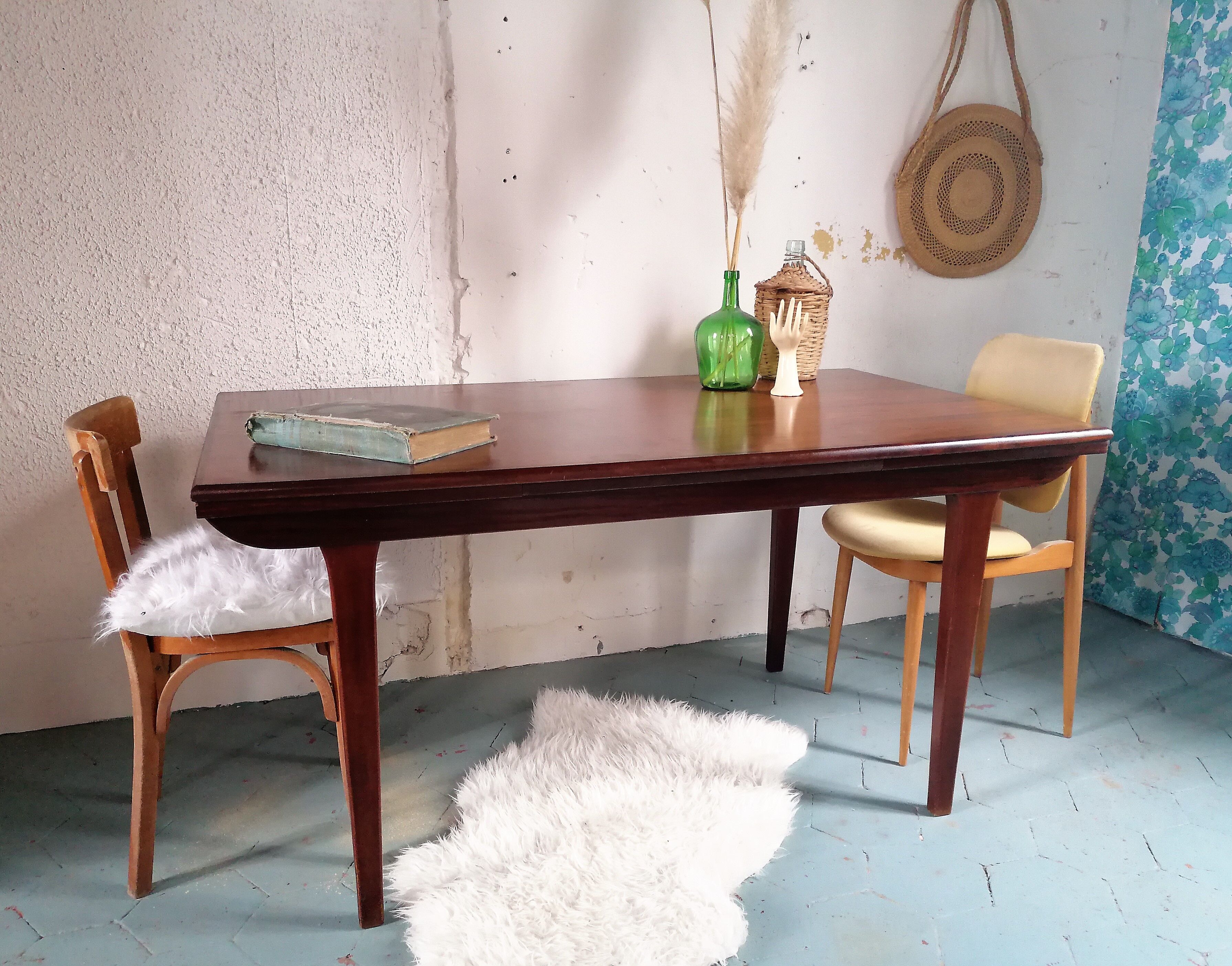 Table teck avec rallonges