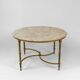 Neoclassical round coffee table, Brass and Marble, France, circa 1960