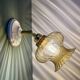 Vintage amber glass tulip wall light