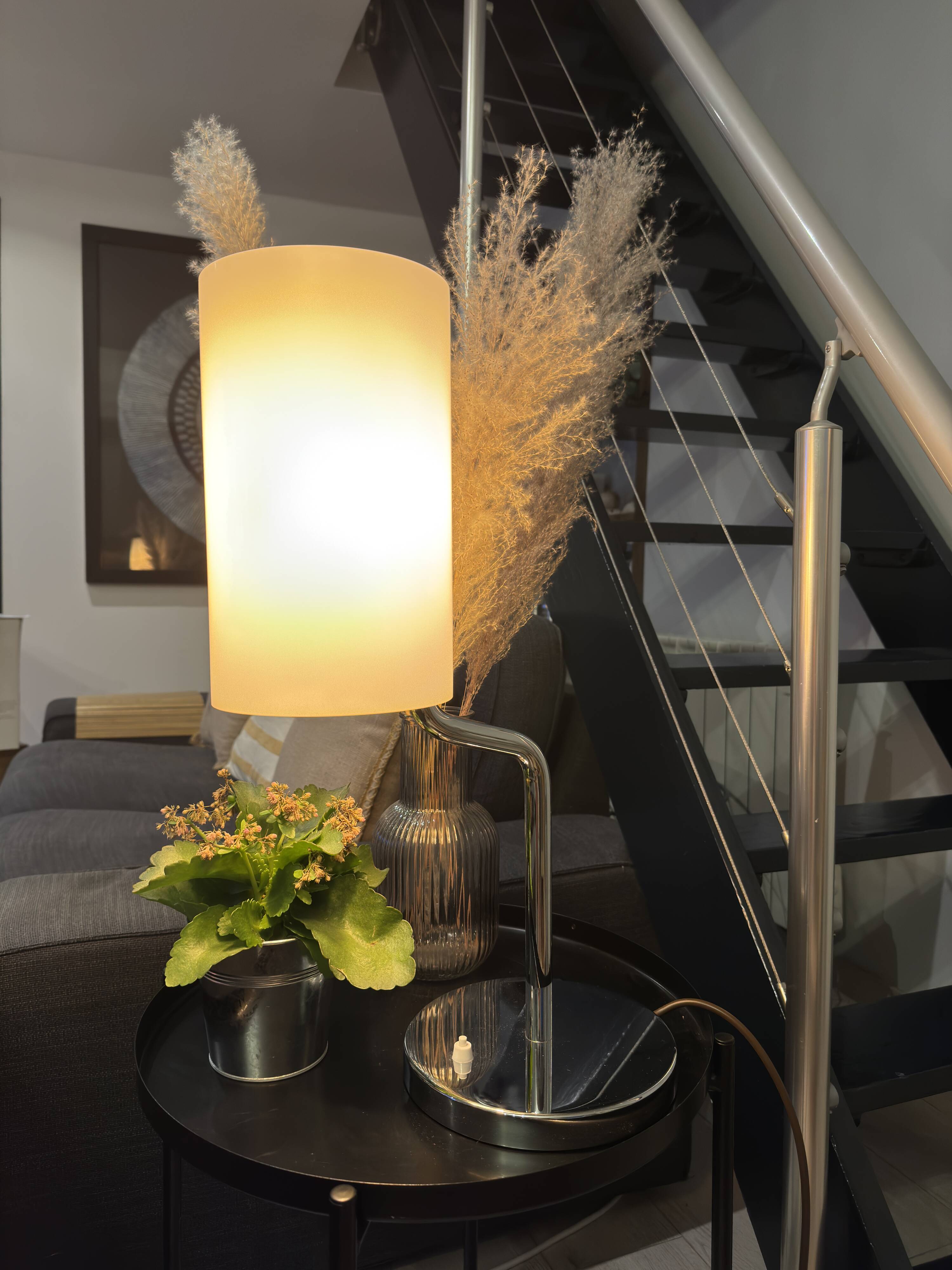 Pair of vintage chrome design lamps – MOOS Switzerland – Italian style