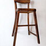 High chair in varnished wood 50s