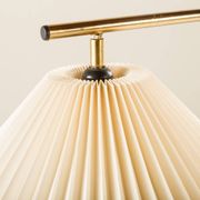 Danish brass floor lamp with Le Klint shade, 1970s