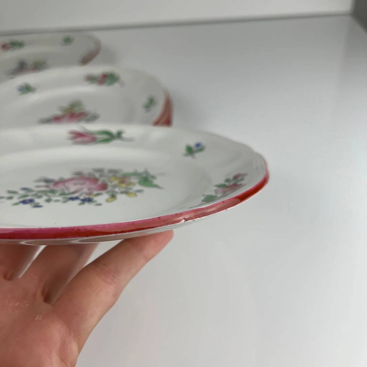 6 dessert plates KG Luneville, model Réverbère