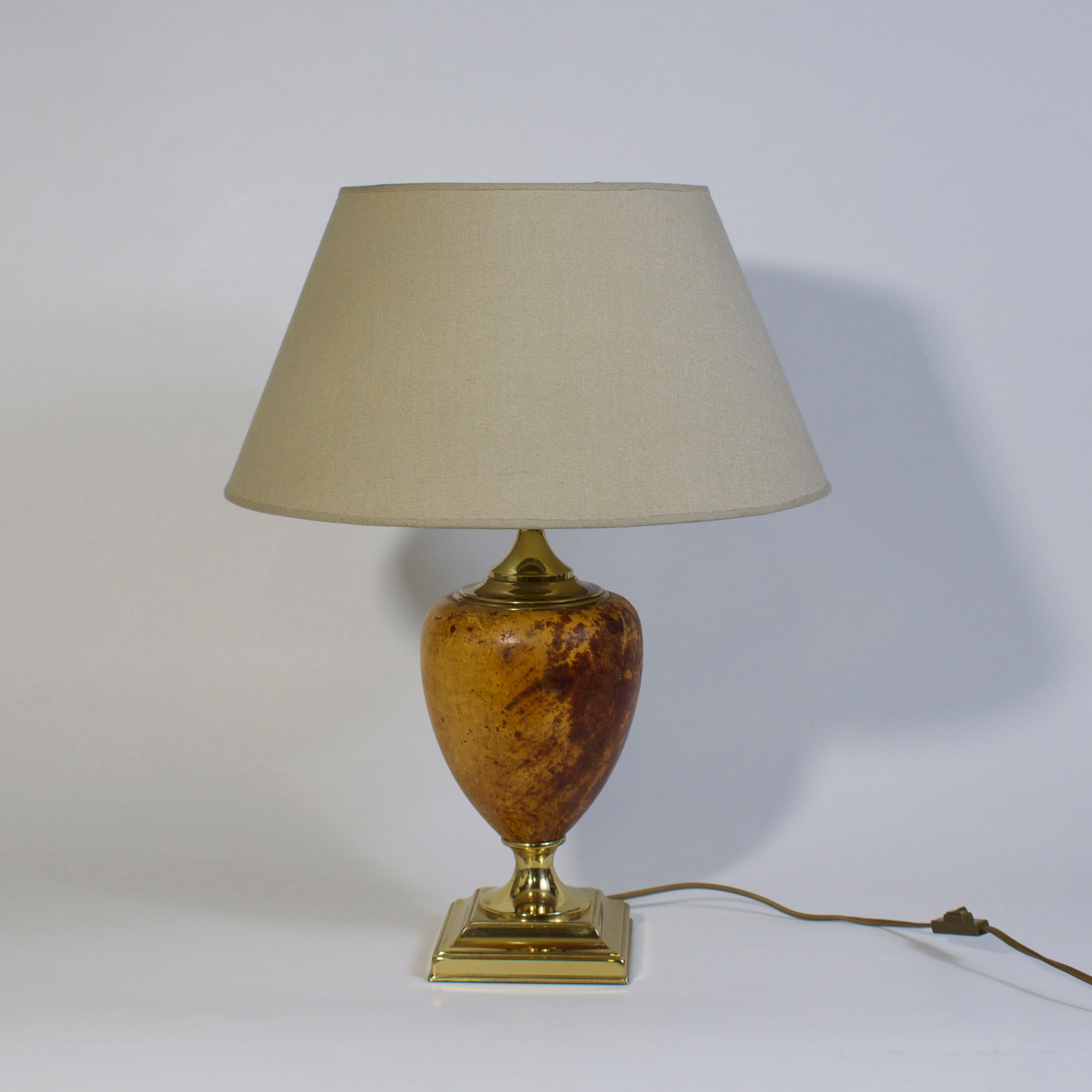 Lamp made of brass and peccari leather
