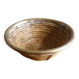 Bauhaus DLG rattan and brass bowl by Italian Gabriella Crespi