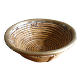 Bauhaus DLG rattan and brass bowl by Italian Gabriella Crespi