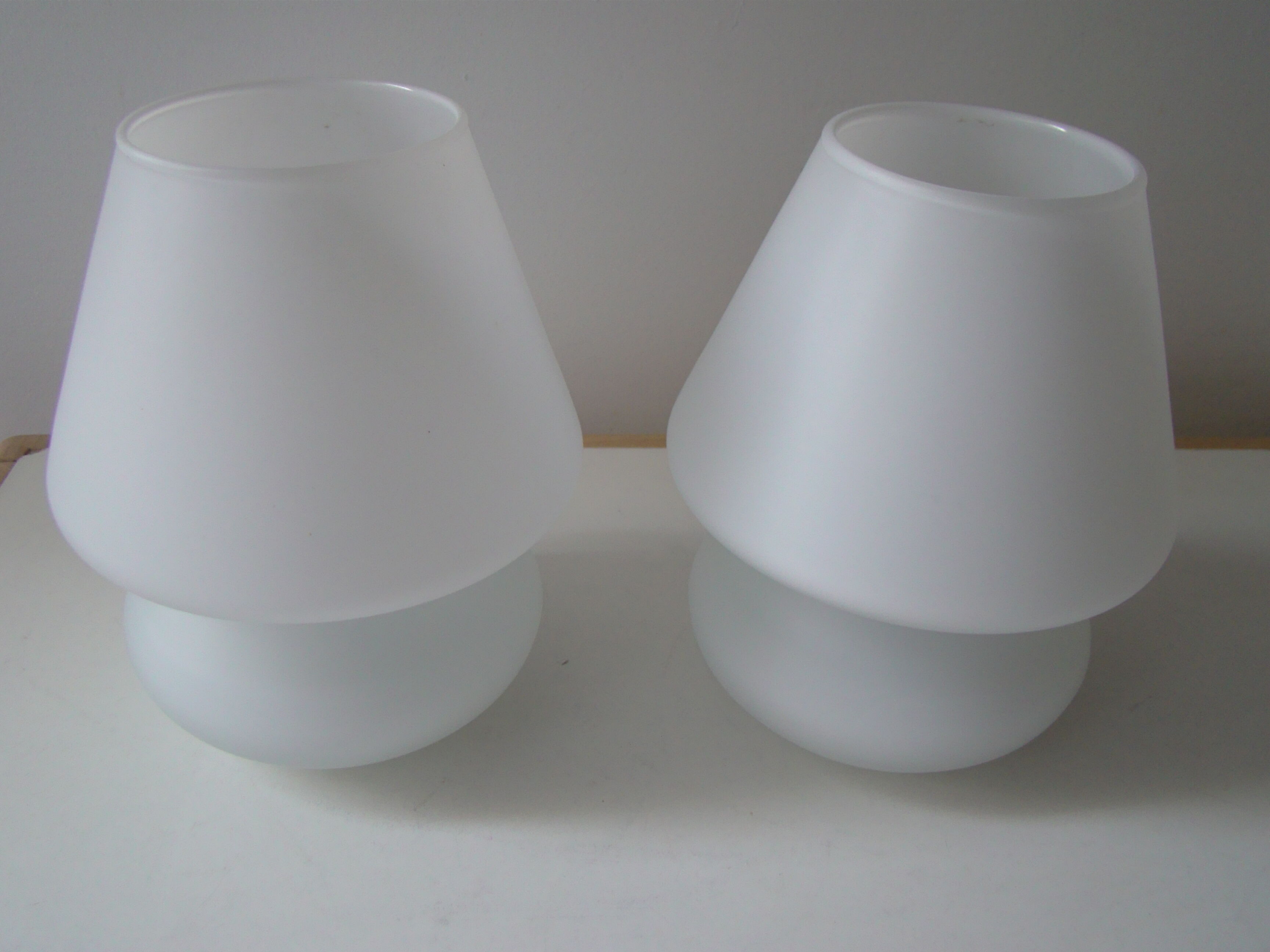 Pair of vintage white SCE lamps