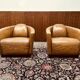 Fauteuil club vintage en cuir de mouton