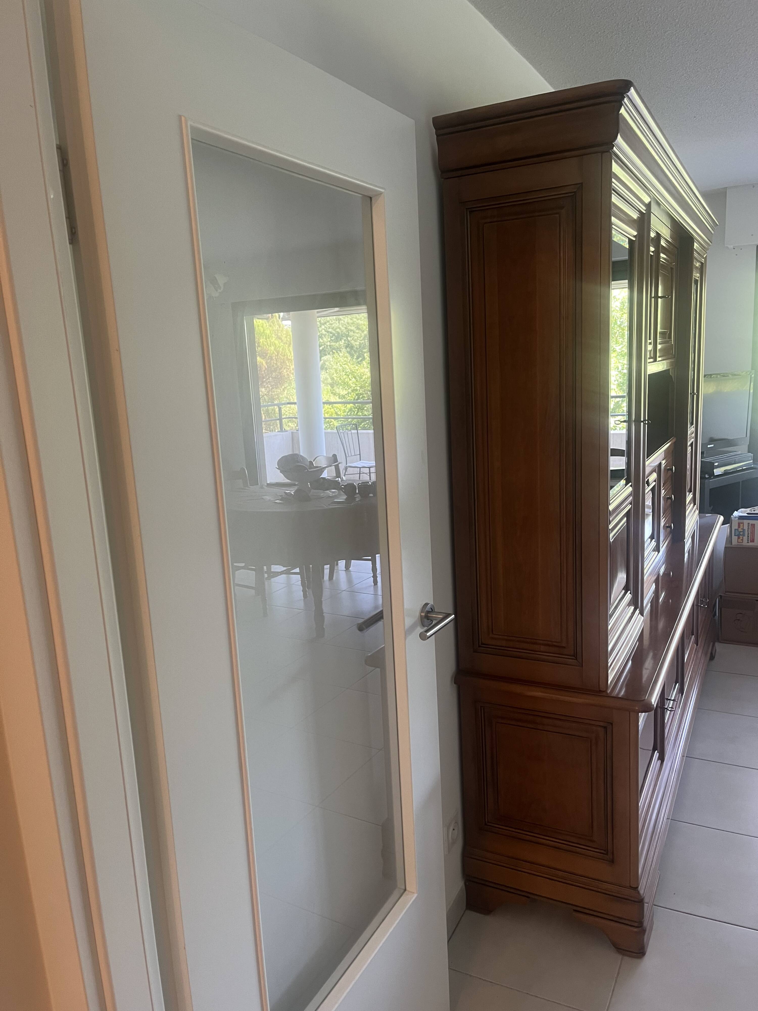 Meuble buffet Bibliotheque Bois massif merisier