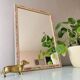 Miroir fleuri vintage en bois 80s   34x49cm