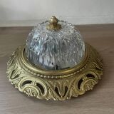 Vintage brass and chiseled glass ceiling light