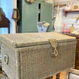 Large wicker toy trunk