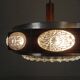 Vintage Lakro pendant light with 9 oval glass panels and 1 round glass panel, 1970s