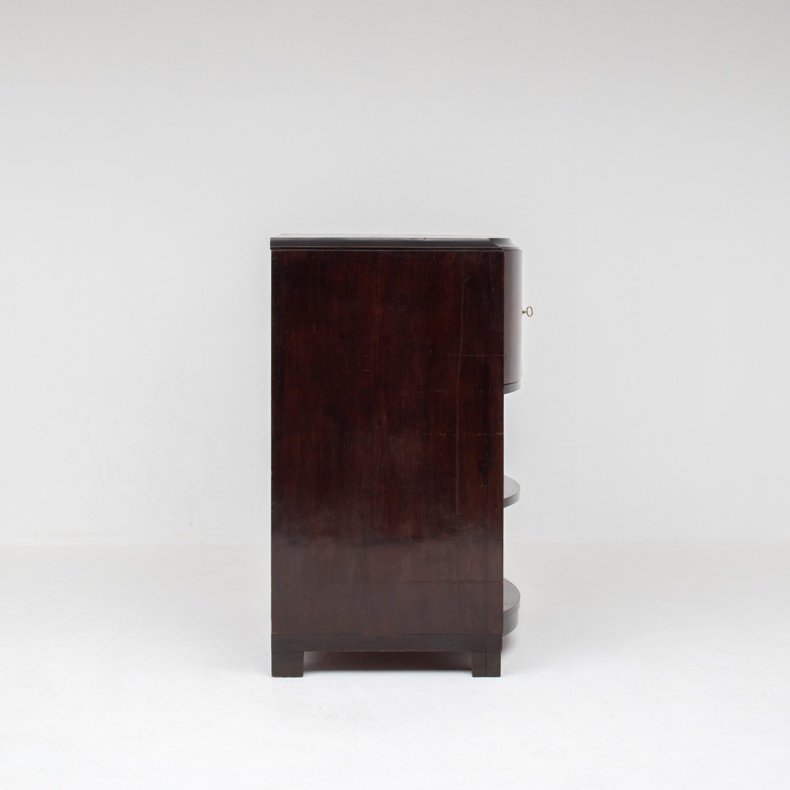 Set of Art Deco nightstands in dark wood