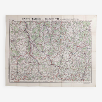 Carte ancienne Bourgogne édition Taride 1920