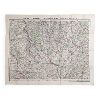 Old Burgundy map Taride edition 1920