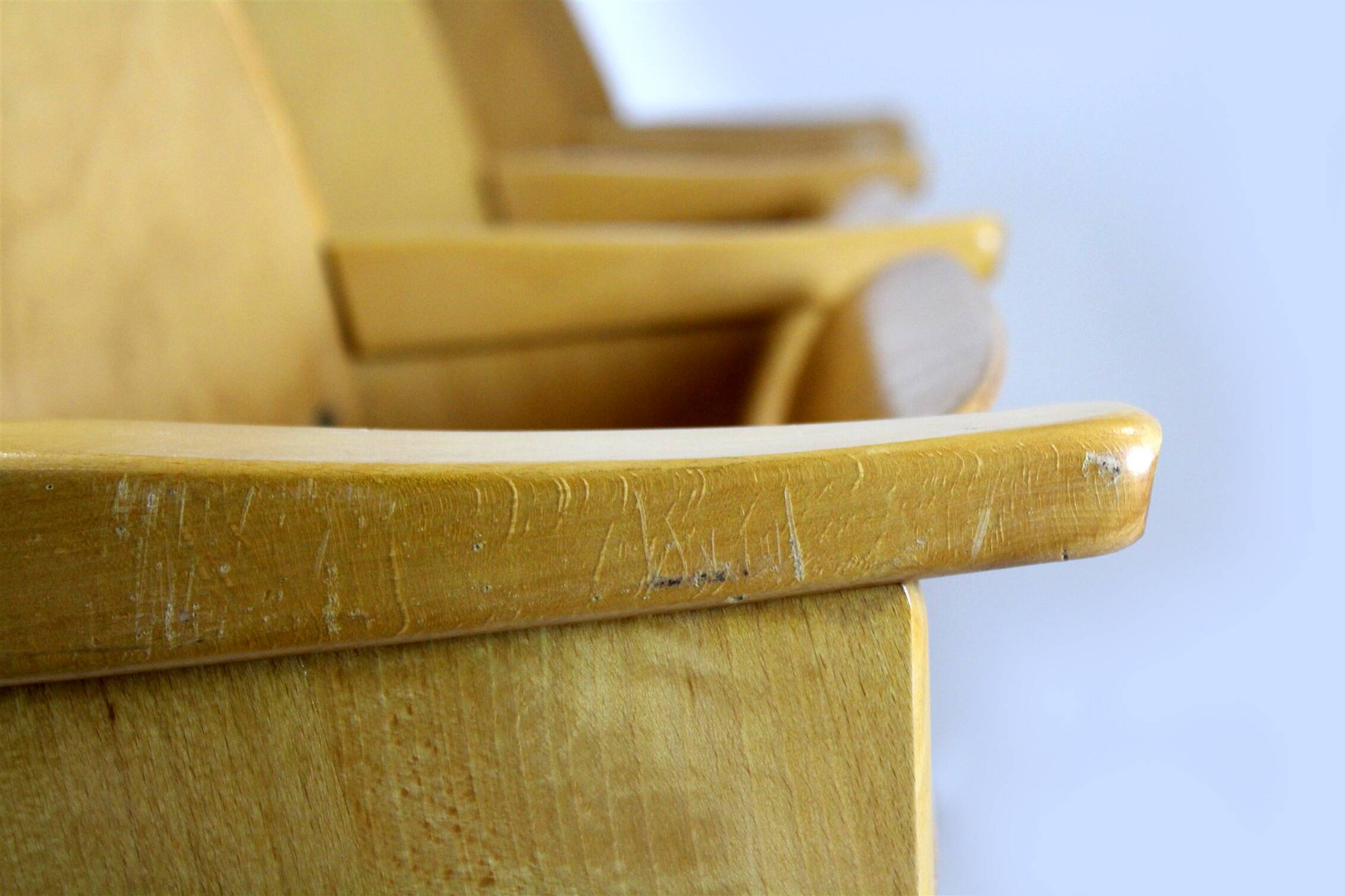 Chaises de cinéma vintage de Ton, années 1960, ensemble de 7