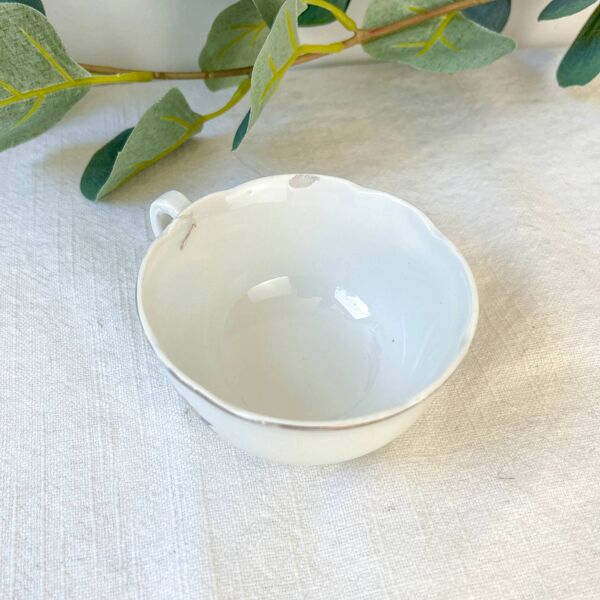 Service à thé vintage Digoin Sarreguemines – Modèle Corde – Motif Oiseau de Paradis