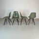 Eames Herman Miller DSW side chairs in seafoam green with imperfections