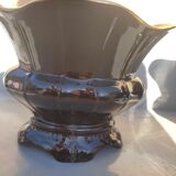 Pair of black earthenware planters