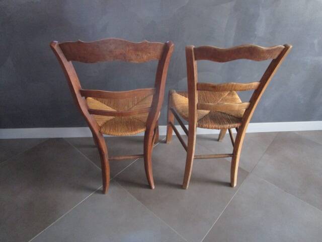 2 old straw chairs