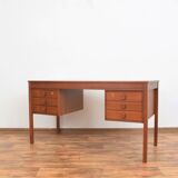 Teak desk and walnut armchair