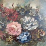 Oval painting Still life with flowers