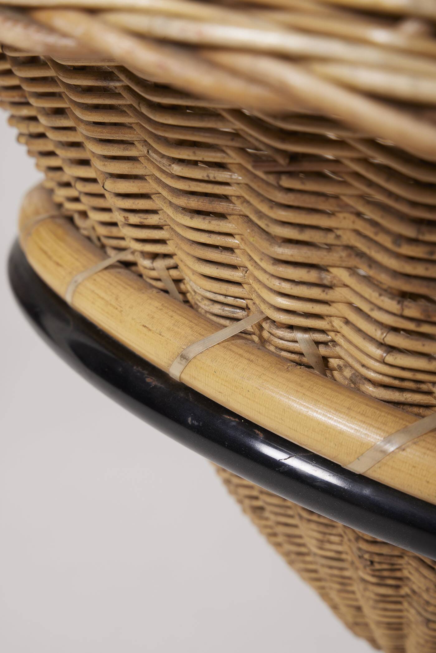 Arnold Bueno rattan and metal armchair by Mesquita