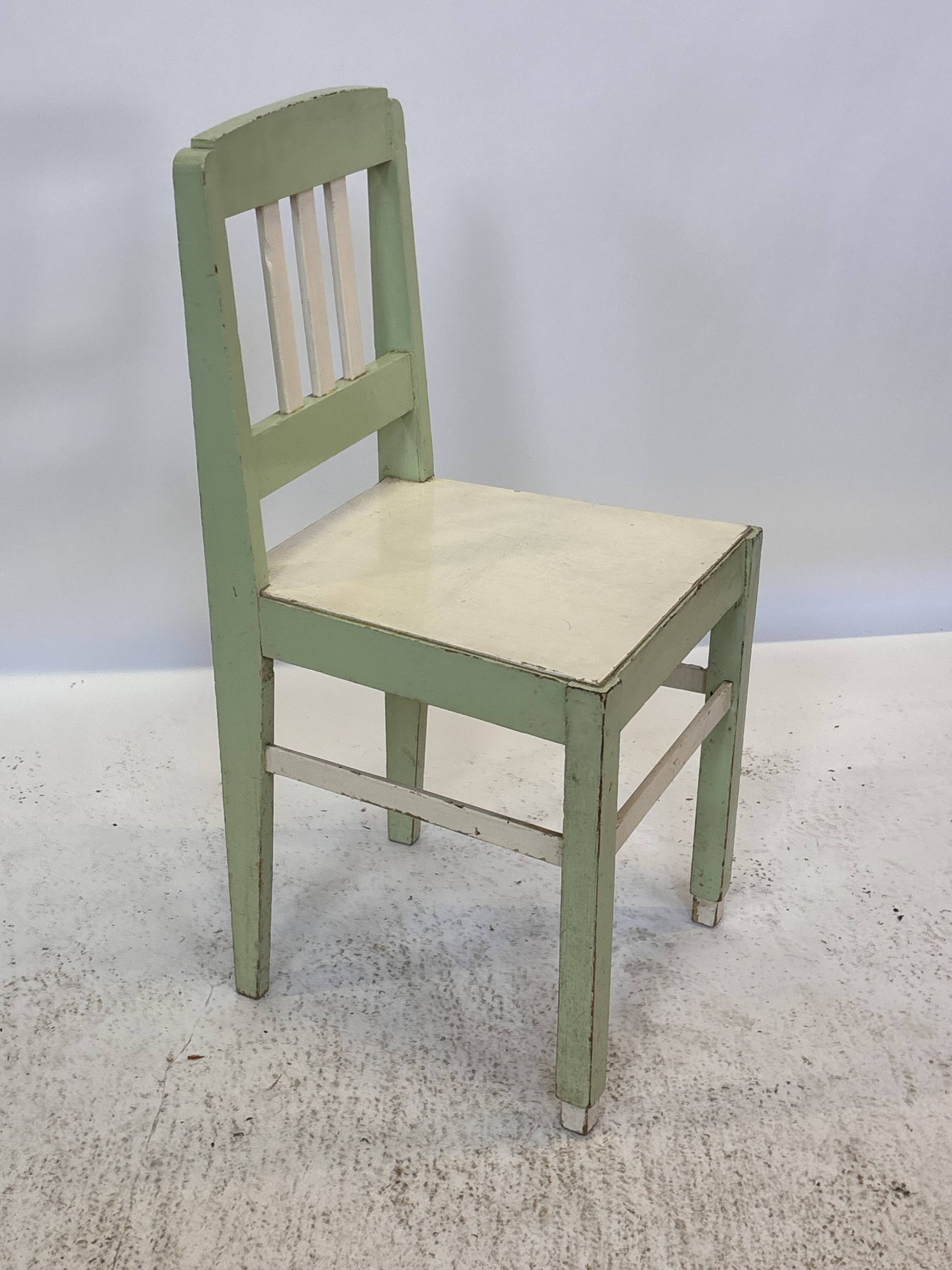 Chaise Art Déco vintage, style de design minimaliste, bois "de stijl"