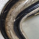 Mirror Louis-Philippe black wood and silver carved