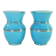 Pair of TURQUOISE BLUE AND GOLD VERCERAM vase