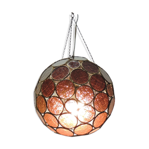 suspension boule vitrail