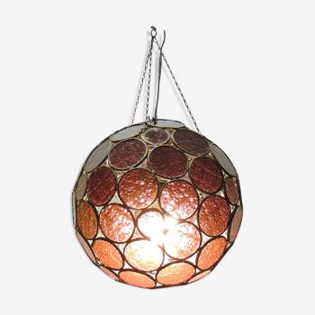 Suspension Glass ball faceted /vintage