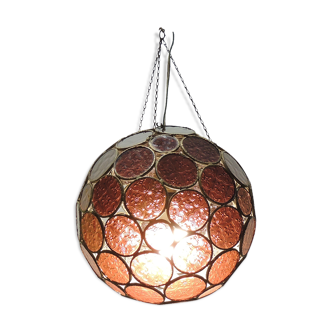 Suspension Glass ball faceted /vintage