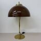 Vintage Mushroom table lamp with gold metal base , 1970s