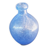 Small blue bubble glass vase