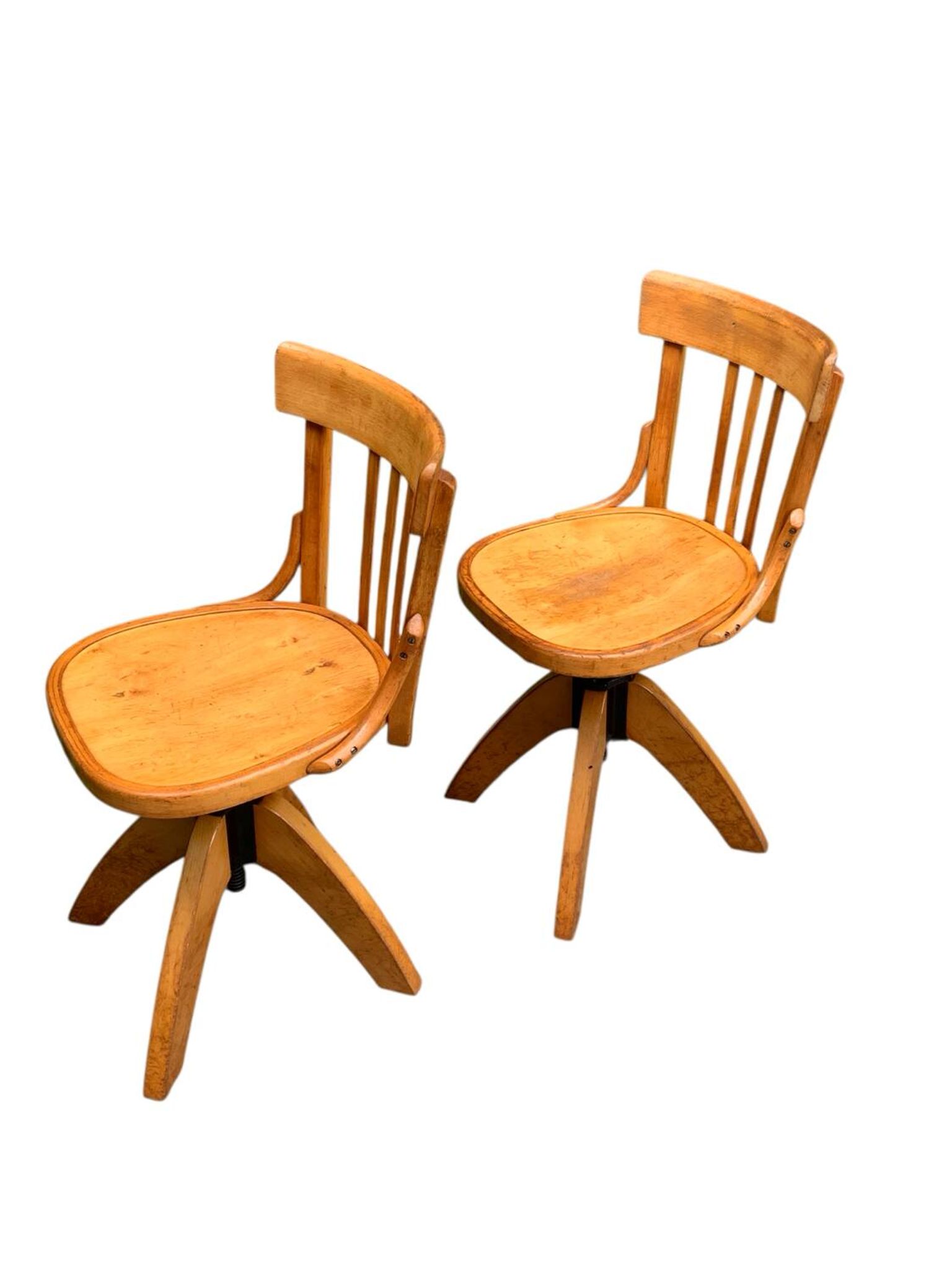 Pair of Baumann rotating screw chairs 1960