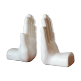 Pair of 80s ceramic hand bookends