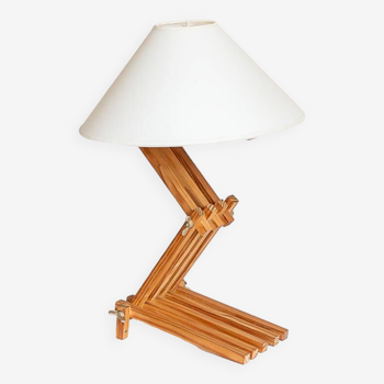 Lampe accordéon en bois, Années 70