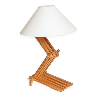 Wooden accordion lamp, 1970s