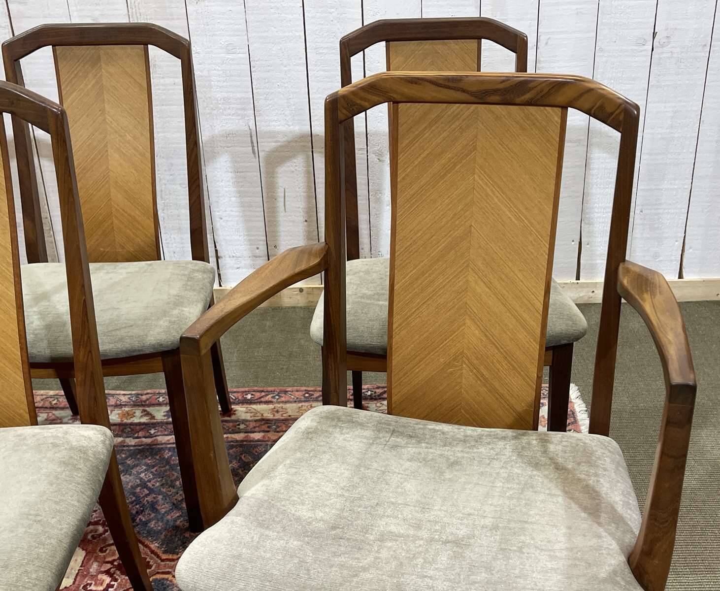 Set of 4 chairs and 2 armchairs by GPlan in teak from the 1970s