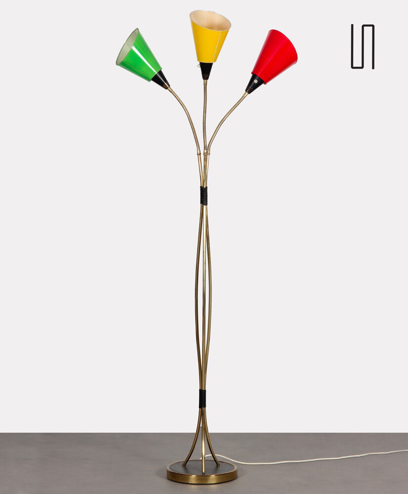 Vintage metal floor lamp, Czech manufacture, 1960